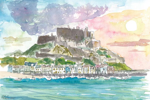 Islands: Mont Orgueil And Gorey Harbour, Bailiwick Of Jersey, Channel Islands by Markus & Martina Bleichner