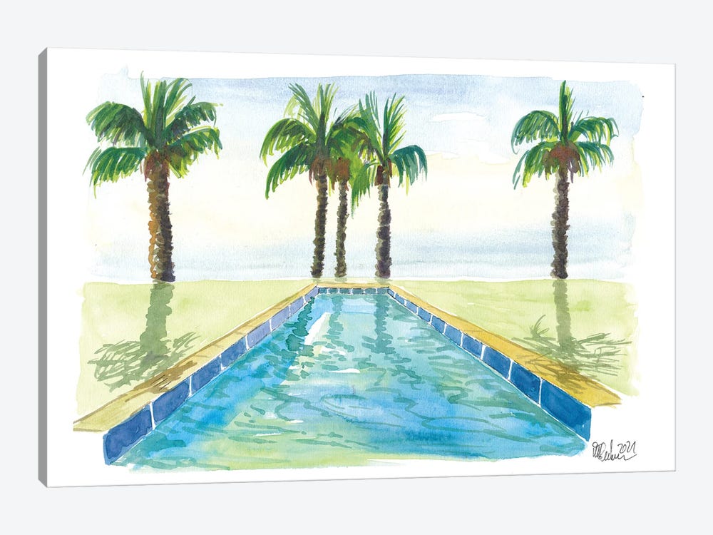 Tropical Infinity Pool With South Sea View by Markus & Martina Bleichner 1-piece Canvas Print