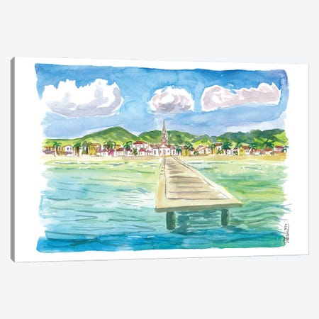Coastal View Of Tropical Village Anse dArlet In Martinique Canvas Print #MMB633} by Markus & Martina Bleichner Canvas Art