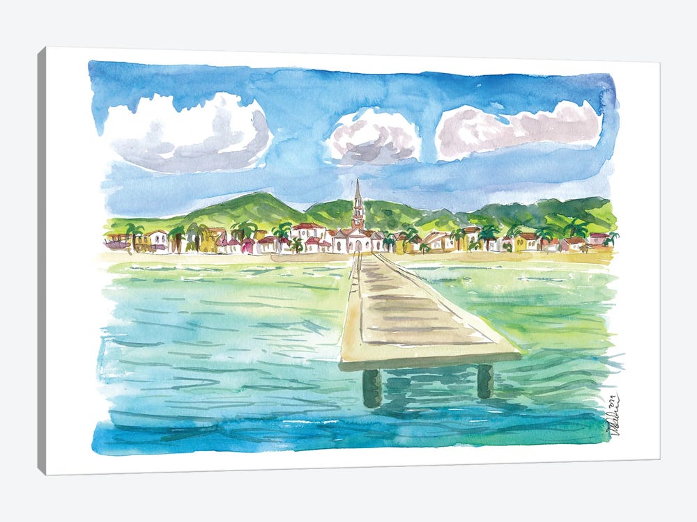 Coastal View Of Tropical Village Anse dArlet In Martinique by Markus & Martina Bleichner 1-piece Art Print