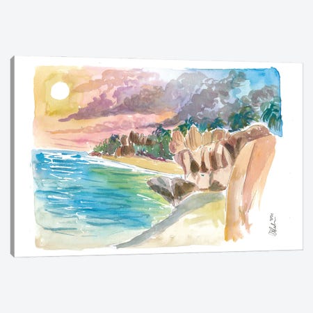 Anse Source Dargent Beach Scene La Digue Seychelles Canvas Print #MMB635} by Markus & Martina Bleichner Canvas Art Print