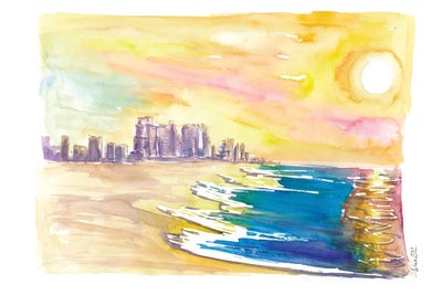 Crashing Waves In The Morning In North Beach Miami Florida by Markus & Martina Bleichner art print