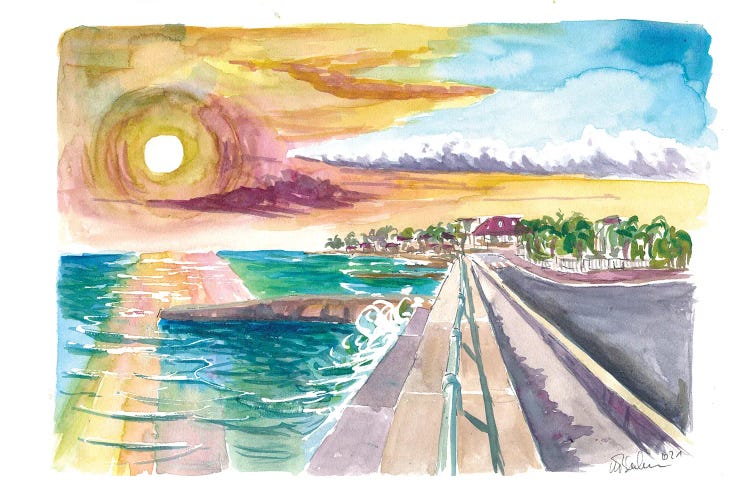 Astonishing Caribbean Sunset In Cockburn Town Grand Turk by Markus & Martina Bleichner wall art