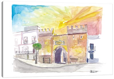 Tarifa Spain Andalusia Old Town Gate And Costa De La Luz Dreams Canvas Art Print