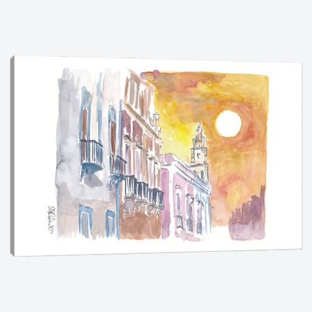 Campeche Colonial Street Scene In Mexico Canvas Print #MMB648} by Markus & Martina Bleichner Art Print