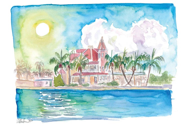 Southernmost Key West Florida Water Reflections And House by Markus & Martina Bleichner wall art