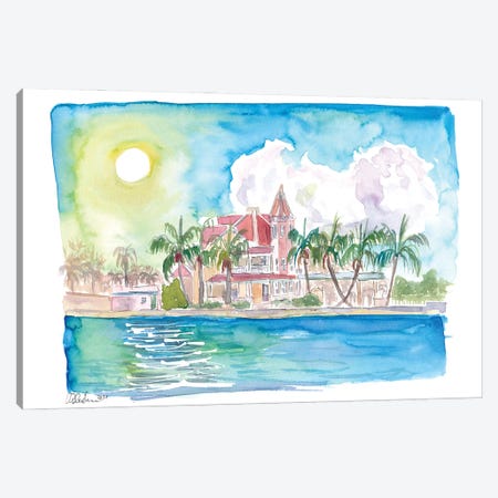 Southernmost Key West Florida Water Reflections And House Canvas Print #MMB649} by Markus & Martina Bleichner Canvas Art Print
