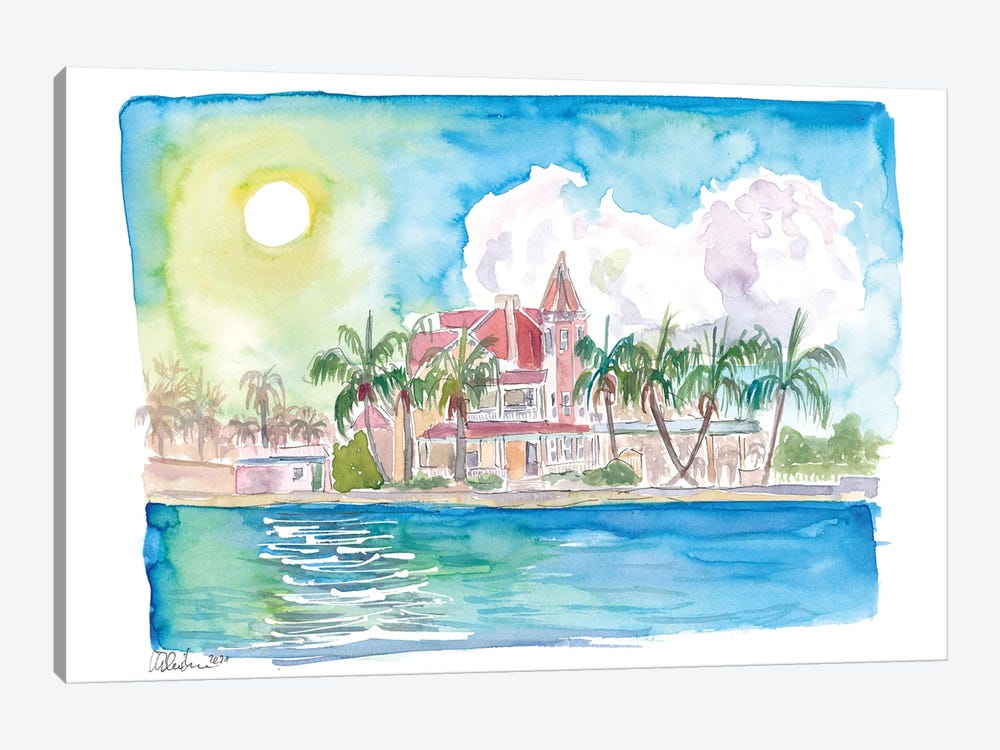 Southernmost Key West Florida Water Reflections And House by Markus & Martina Bleichner 1-piece Canvas Artwork