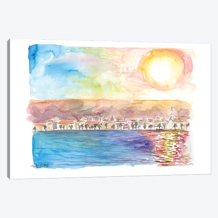 In The Morning Sun On The Adriatic Sea, Split, Croatia Canvas Print #MMB653} by Markus & Martina Bleichner Canvas Art