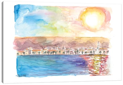 In The Morning Sun On The Adriatic Sea, Split, Croatia Canvas Art Print - Croatia
