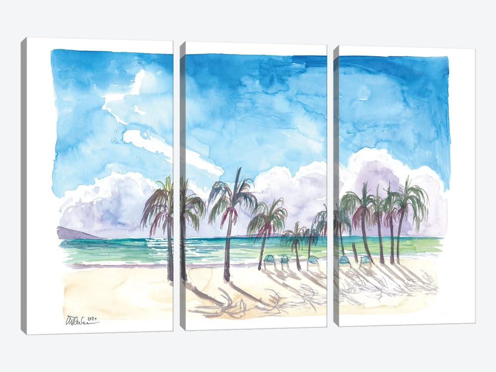 Lonely Beach, Mayreau, Grenadines by Markus & Martina Bleichner 3-piece Canvas Artwork
