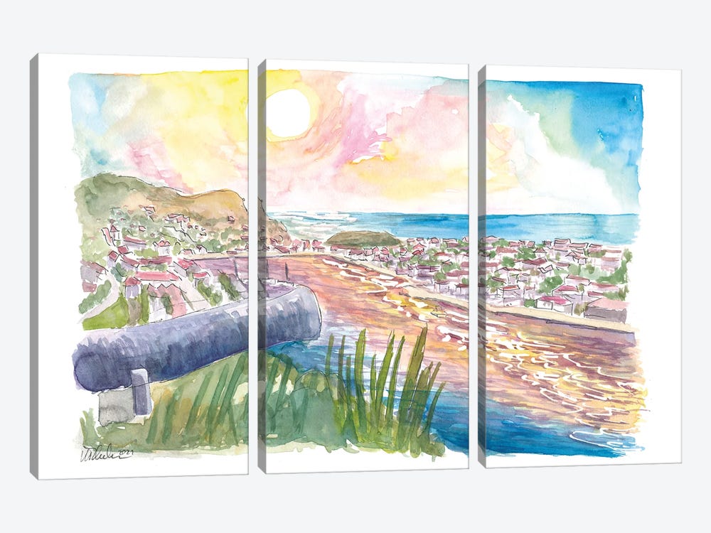 Incredible Sunrise, Gustavia, St. Barthelemy by Markus & Martina Bleichner 3-piece Canvas Art