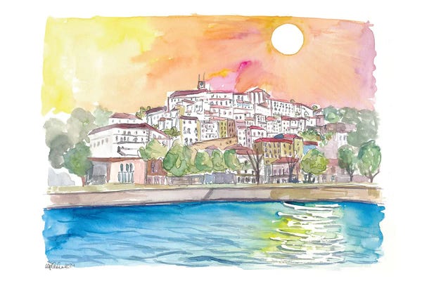 Portugal: Romantic Sunset Over Old Town, Coimbra, Portugal by Markus & Martina Bleichner