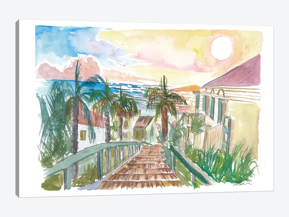 99 Steps Stairway, Charlotte Amalie, St. Thomas, US Virgin Islands by Markus & Martina Bleichner 1-piece Art Print