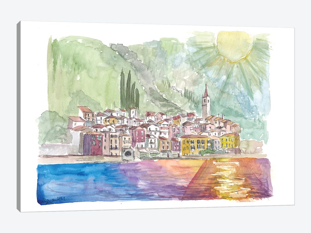 Famous Lake Como View, Varenna, Lombardy, Italy by Markus & Martina Bleichner 1-piece Canvas Art