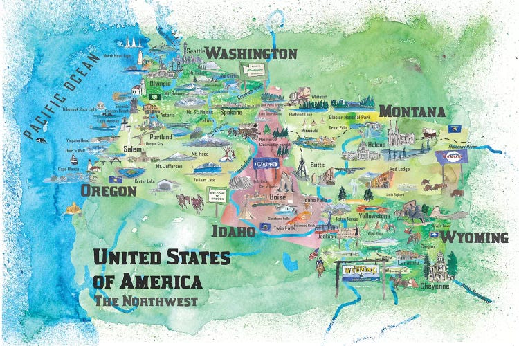 The Northwest Travel Map, USA