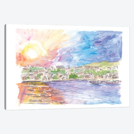 Stromness Orkney Islands Astonishing Sun Over Mainland Canvas Print #MMB670} by Markus & Martina Bleichner Canvas Wall Art