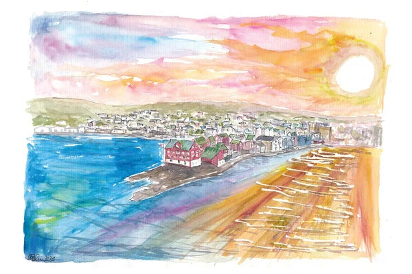 Faroe Islands: Faroe Islands Torshavn View And Late Afternoon Sun by Markus & Martina Bleichner