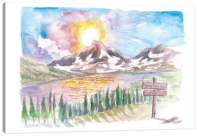 Hiking John Muir Trail With Spectacular Views In Sierra Nevada California Canvas Art Print - Sierra Nevada Art
