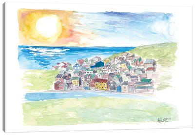 Nolsoy Faroe Islands Scene With Sea Canvas Art Print