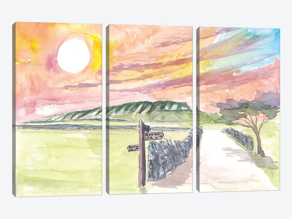Fantastic Pennine Way Sunset On The National Trail In England by Markus & Martina Bleichner 3-piece Canvas Artwork