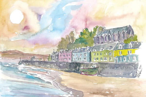 Markus & Martina Bleichner: Portree Isle Of Skye Inner Hebrides With Colorful Waterfront by Markus & Martina Bleichner