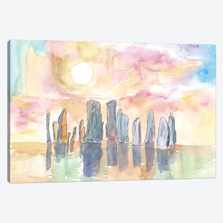 Mythical Callanish Stones Isle Of Lewis Outer Hebrides Scotland Canvas Print #MMB683} by Markus & Martina Bleichner Art Print