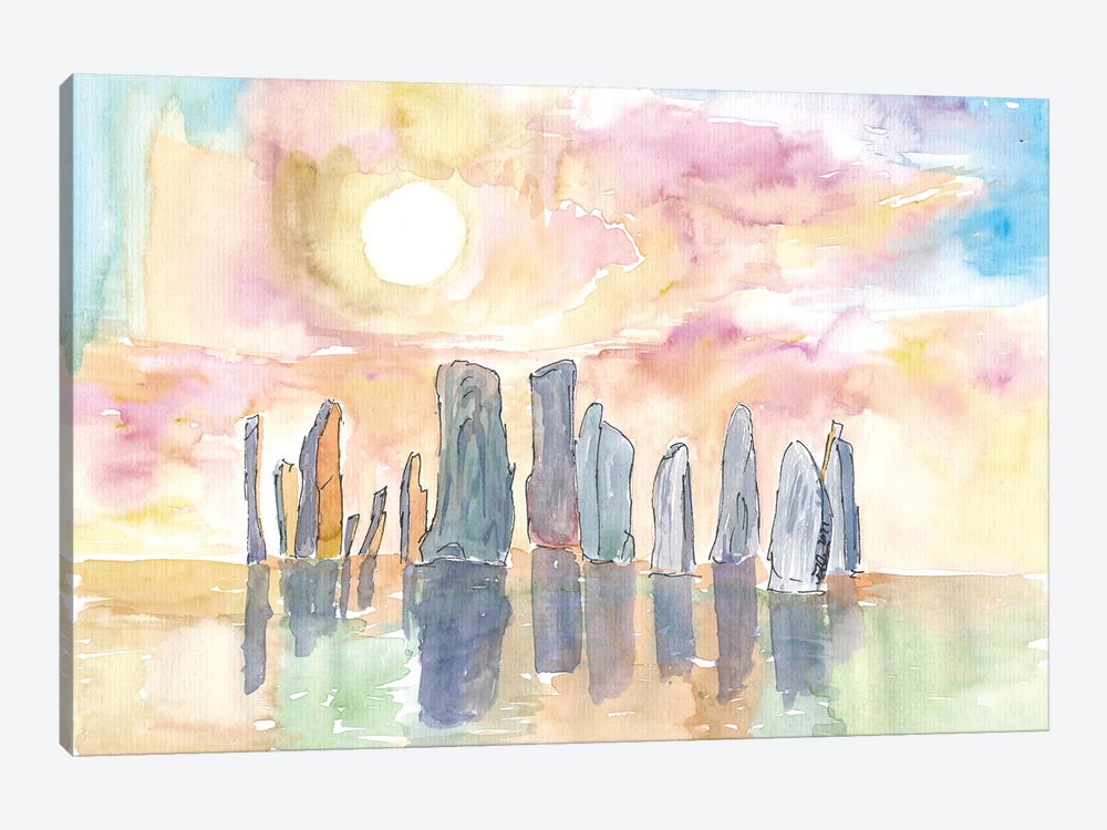 Mythical Callanish Stones Isle Of Lewis Outer Hebrides Scotland by Markus & Martina Bleichner 1-piece Canvas Artwork