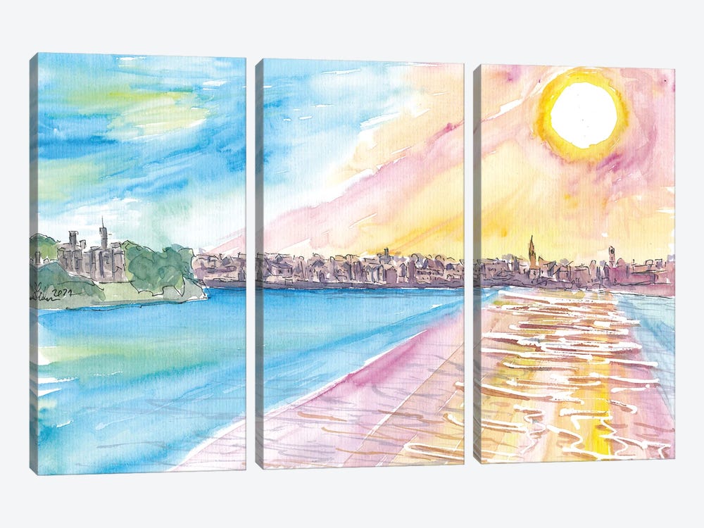 Outer Hebrides Dreams With Sunny Stornoway Isle Of Lewis Harbour And Lews Castle by Markus & Martina Bleichner 3-piece Art Print
