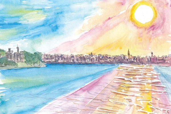 Isle of Lewis: Outer Hebrides Dreams With Sunny Stornoway Isle Of Lewis Harbour And Lews Castle by Markus & Martina Bleichner