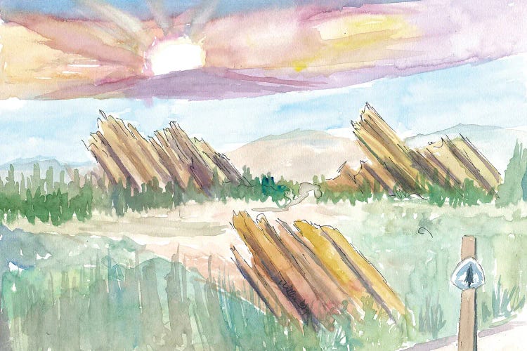 Hiking On Pacific Crest Trail With Vasquez Rocks In Agua Dulce CA by Markus & Martina Bleichner wall art