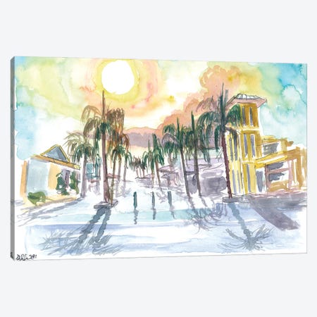 Fort Myers Florida Street Scene With Sunset Canvas Print #MMB694} by Markus & Martina Bleichner Art Print