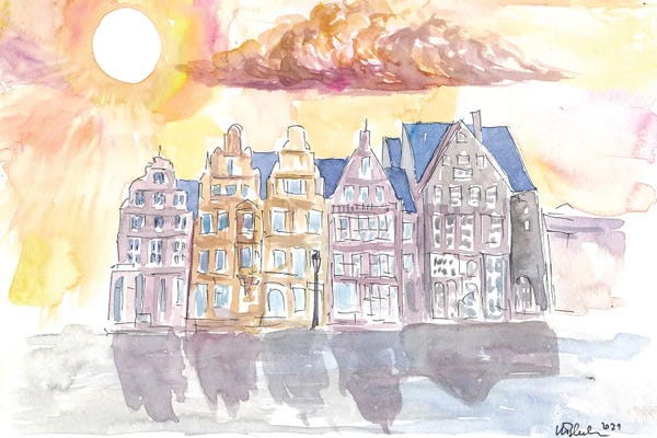 Markus & Martina Bleichner: Bremen Germany Marketplace With Historic Hanse Houses by Markus & Martina Bleichner