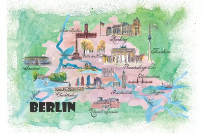 Berlin, Germany Travel Poster by Markus & Martina Bleichner canvas print
