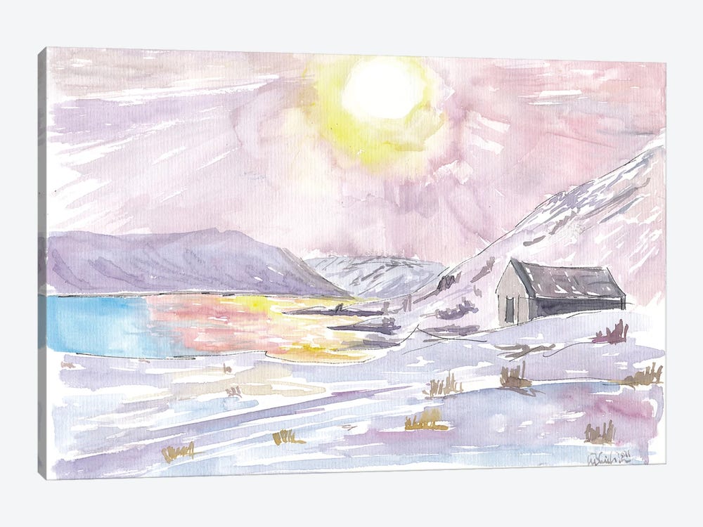 Winter In The Highlands Romantic Scottish With Loch by Markus & Martina Bleichner 1-piece Canvas Art