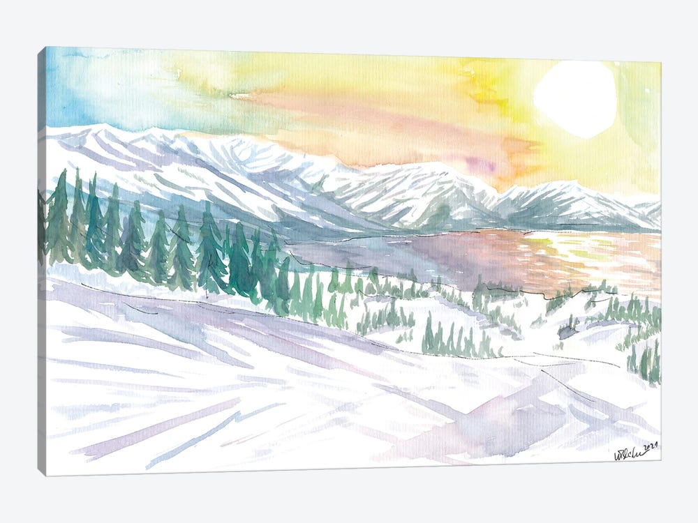 Lake Tahoe Winter Skiing In California by Markus & Martina Bleichner 1-piece Canvas Art