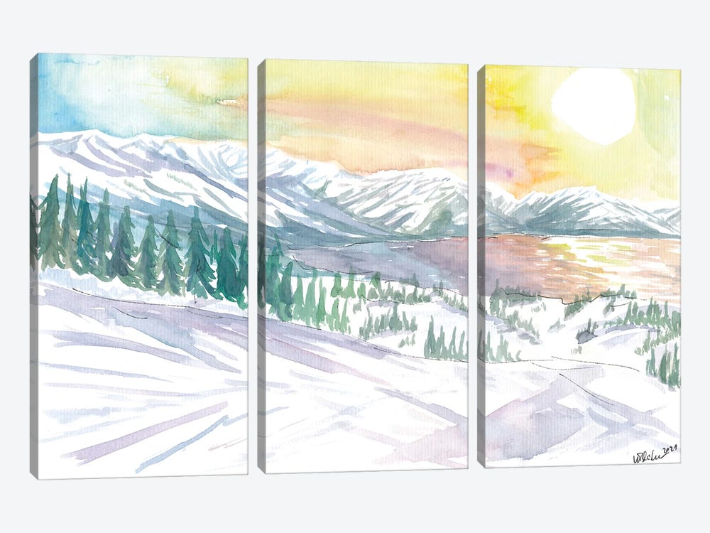 Lake Tahoe Winter Skiing In California by Markus & Martina Bleichner 3-piece Canvas Art