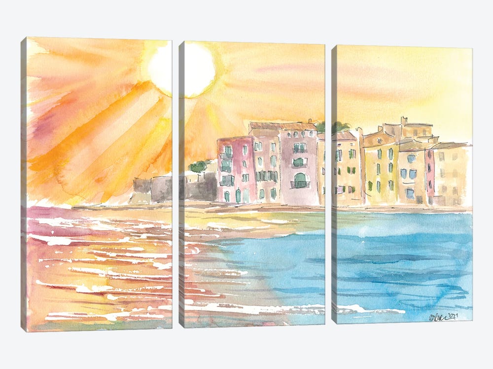 Quiet Mediterranean Days In Saint Tropez France by Markus & Martina Bleichner 3-piece Art Print