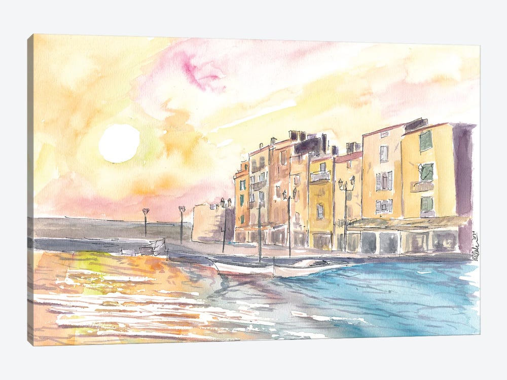 Saint Tropez Waterfront At The Port In French Riviera by Markus & Martina Bleichner 1-piece Canvas Wall Art