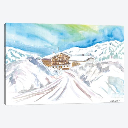 Arriving At The Cozy Winter Retreat In Austrian Alps Canvas Print #MMB712} by Markus & Martina Bleichner Canvas Print