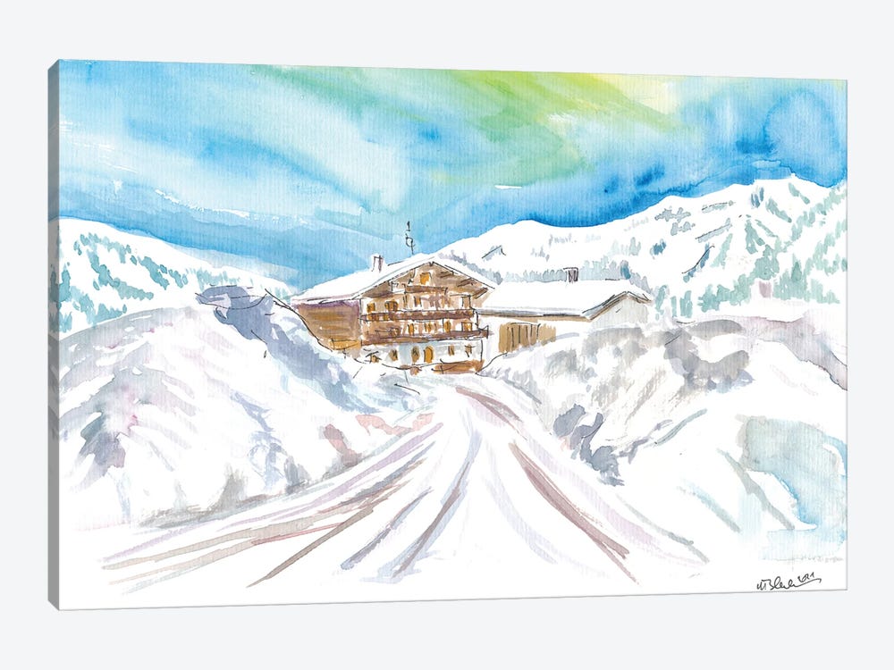 Arriving At The Cozy Winter Retreat In Austrian Alps by Markus & Martina Bleichner 1-piece Canvas Art Print