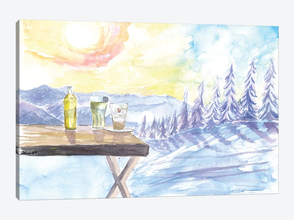 Perfect Mountain Day With Refreshments At The Mountain Lodge by Markus & Martina Bleichner 1-piece Canvas Artwork
