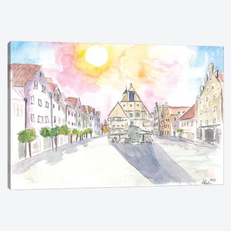 Weiden Old Town Square With City Hall In Upper Palatinate Canvas Print #MMB720} by Markus & Martina Bleichner Canvas Art