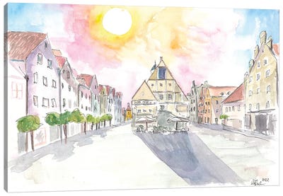Weiden Old Town Square With City Hall In Upper Palatinate Canvas Art Print