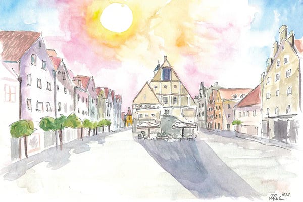 Markus & Martina Bleichner: Weiden Old Town Square With City Hall In Upper Palatinate by Markus & Martina Bleichner