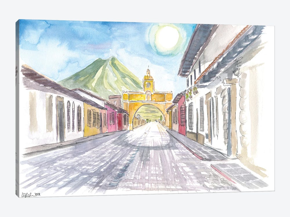 Antigua Guatemala Colonial Street With Santa Catalina Arch by Markus & Martina Bleichner 1-piece Canvas Art