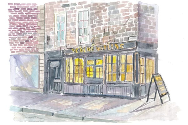 London: Old London England Pub Street Scene With Welcoming Window Lights by Markus & Martina Bleichner