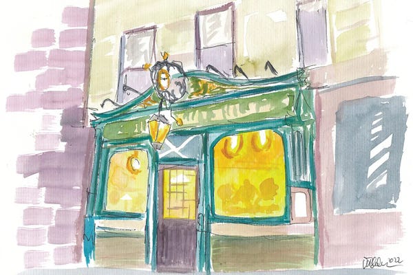 Markus & Martina Bleichner: Pub Night Street Scene With Warm Lights And Mood by Markus & Martina Bleichner