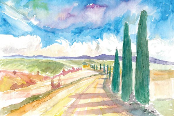 Cypress Trees: Rustic Tuscany Roads To Wineries And Country Manors by Markus & Martina Bleichner