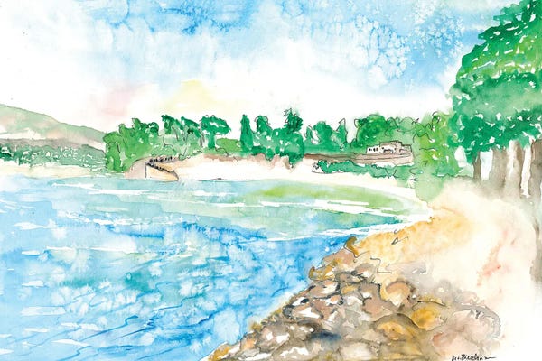 Markus & Martina Bleichner: Saint-Jean-Cap-Ferrat Beach Scene In French Riviera by Markus & Martina Bleichner